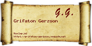 Grifaton Gerzson névjegykártya